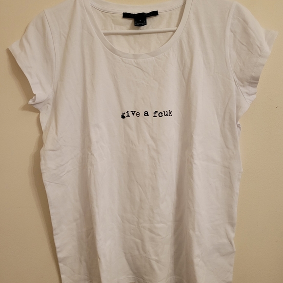 French Connection 'give a fcuk' white tshirt - Picture 2 of 3